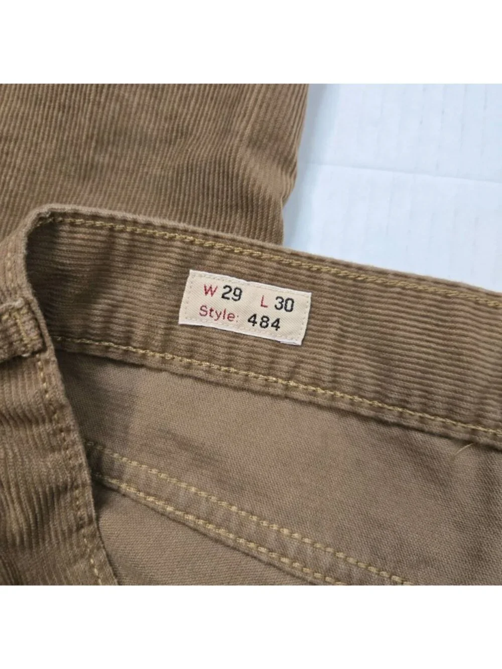 J. Crew 484 Corduroy Men's Size 29 x 30 Slim Straight Pants Oak Tan